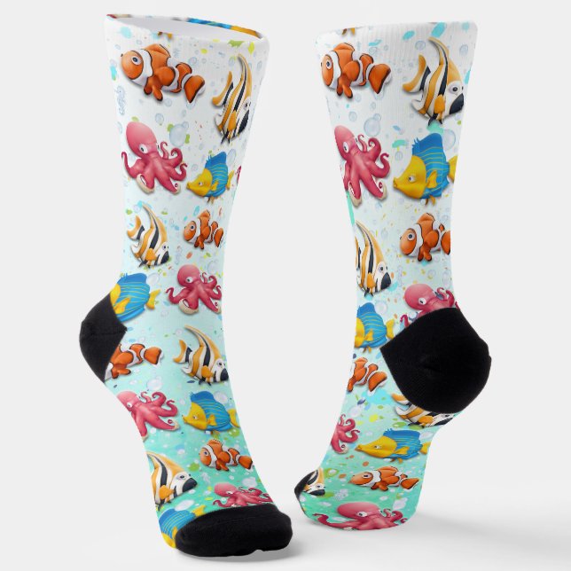 Farbenfrohe tropische Fische Socken (Gewinkelt)