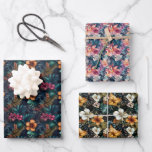 Farbenfrohe tropische Flora Geschenkpapier Set<br><div class="desc">Farbige Blätter mit tropischen Blumenblättern</div>