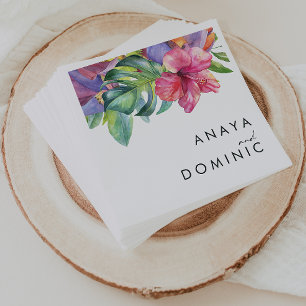 Farbenfrohe tropische Flora Hochzeit von Napkins Serviette
