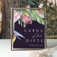 Farbenfrohe tropische Flora | Lila Karten und Gesc