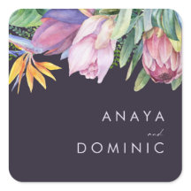 Farbenfrohe tropische Flora | LILA UMSCHLAG AUFKLE