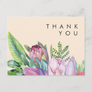 Farbenfrohe tropische Flora Peach Hochzeit Viele Postkarte