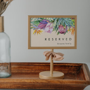 Farbenfrohe tropische Flora Peach Resered Sign