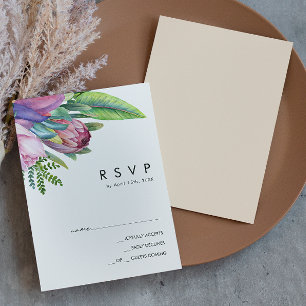 Farbenfrohe tropische Flora Peach RSVP Card Karte