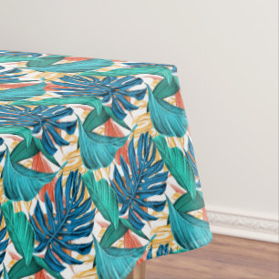 Farbenfrohe tropische Foliage Blätter Rectangle Tischdecke