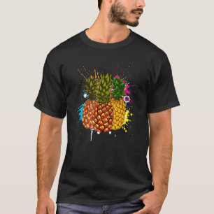 Farbenfrohe tropische Früchte Exotische Ananas T-Shirt