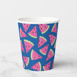 Farbenfrohe tropische Früchte Wassermelone Muster Pappbecher