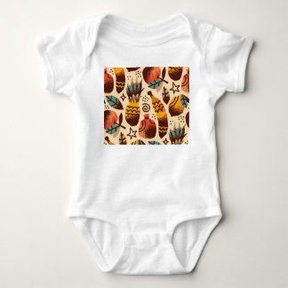 Farbenfrohe tropische Fruchtmischung Muster Baby Strampler