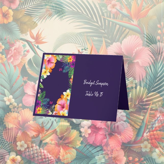 Farbenfrohe tropische hawaiianische Gästekarte Dankeskarte (Von Creator hochgeladen)