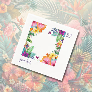 Farbenfrohe tropische hawaiianische Hochzeit Serviette