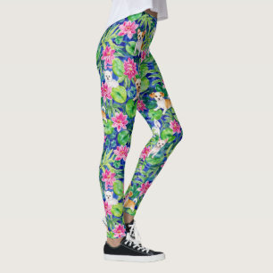 Farbenfrohe tropische Hunde Leggings