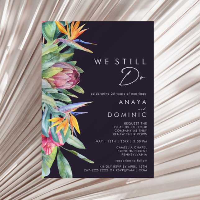 Farbenfrohe tropische Lila, die wir noch erneuern Einladung (Von Creator hochgeladen)