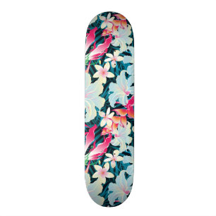 Farbenfrohe tropische Muster Skateboard