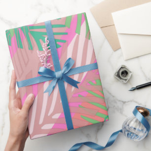 Farbenfrohe tropische Palmen Blätter Muster Geschenkpapier