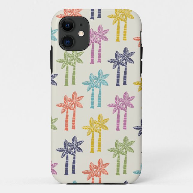 Farbenfrohe tropische Palmenbaummuster Case-Mate iPhone Hülle (Rückseite)