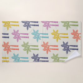 Farbenfrohe tropische Palmenbaummuster Strandtuch