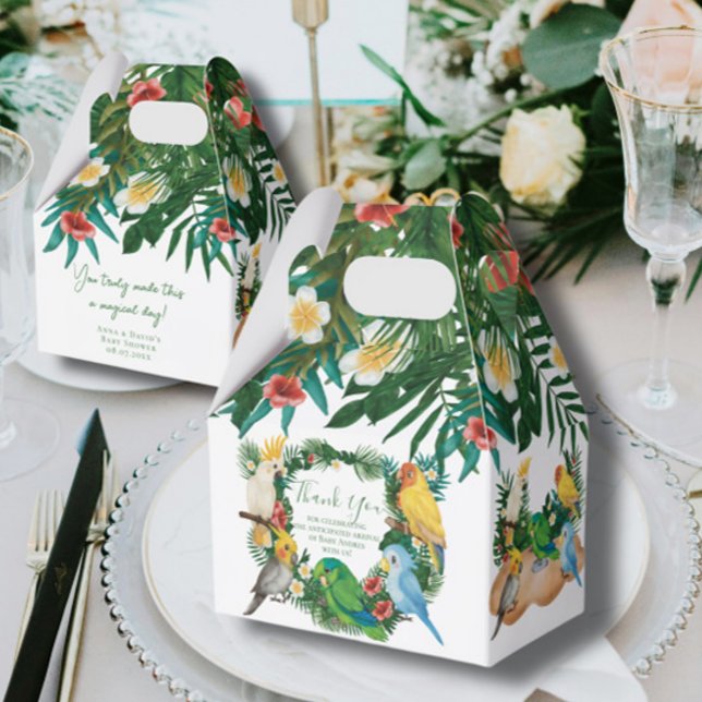 Farbenfrohe tropische Papageien exotische Vogelspu Geschenkschachtel (Von Creator hochgeladen)