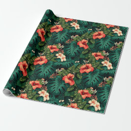 Farbenfrohe tropische Paradies Hawaii Aloha Blume Geschenkpapier