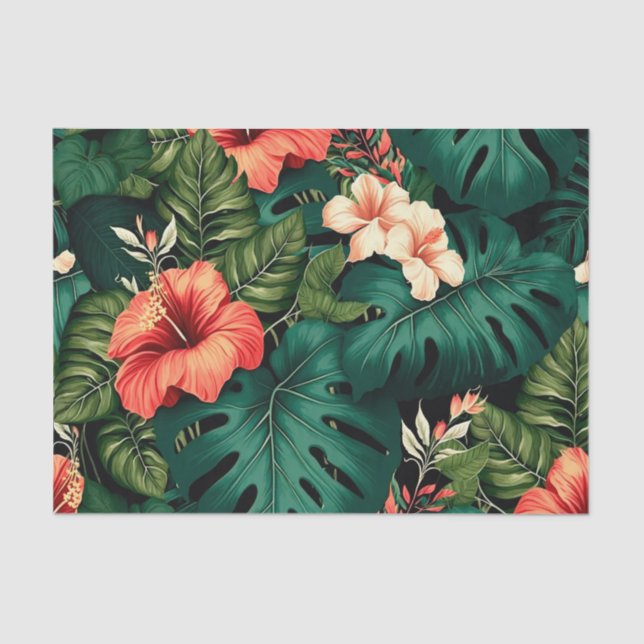 Farbenfrohe tropische Paradies Hawaii Aloha Blume Seidenpapier (Vorderseite)