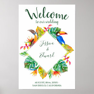 Farbenfrohe Tropische Paradies Luau Willkommen Hoc Poster
