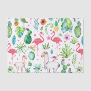 Farbenfrohe tropische Tiere Blume & Muster Seidenpapier