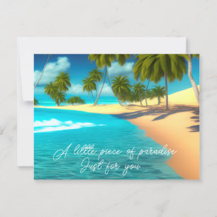 Farbenfrohe tropische Urlaubspalmen Seascape Postkarte