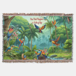 Farbenfrohe tropische Vögel unter lebhaften, üppig Decke