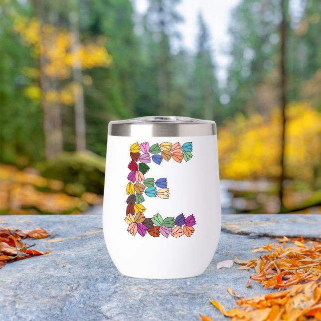 Farbenfrohe Tulip Buchstaben "E" (Außenbereich (gedreht))