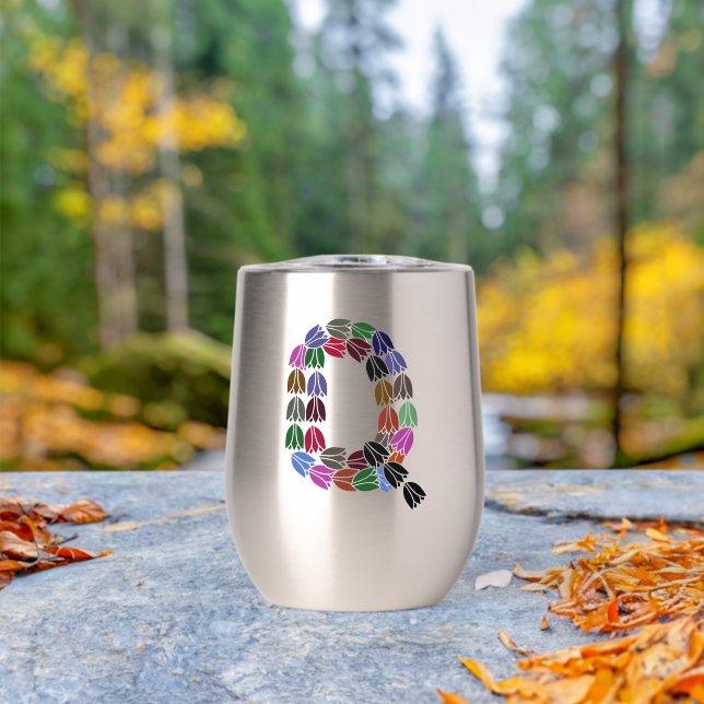 Farbenfrohe Tulip Buchstaben "Q" (Außenbereich (gedreht))