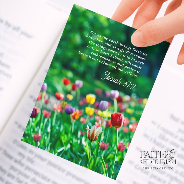 Farbenfrohe Tulip Garden Lesezeichen Bibelschrift Hinweiskarte (Von Creator hochgeladen)