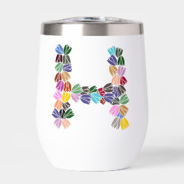 Farbenfrohe Tulip Lettered "H"