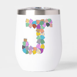 Farbenfrohe Tulip Lettered "J"