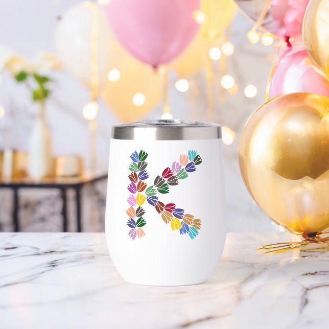 Farbenfrohe Tulip Lettered "K" (Junggesellenabschied (gedreht))