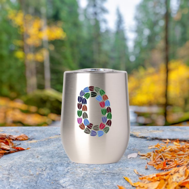 Farbenfrohe Tulip Lettered "O" (Außenbereich (gedreht))