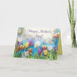 Farbenfrohe Tulips Muttertagskarte Karte