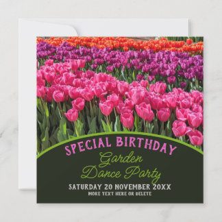 Farbenfrohe Tulips Special Einladung