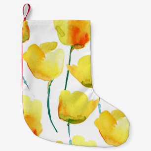 Farbenfrohe Tulips Wasserfarbe: Nahtlose Illustrat Kleiner Weihnachtsstrumpf