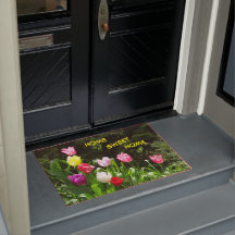 Farbenfrohe Tulips ZUHAUSE SWEET ZUHAUSE Door Mat