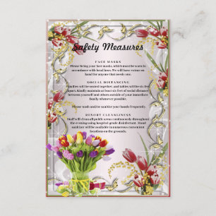 Farbenfrohe Tulpen-Blumen-Hochzeit-Sicherheitsmaßn Begleitkarte