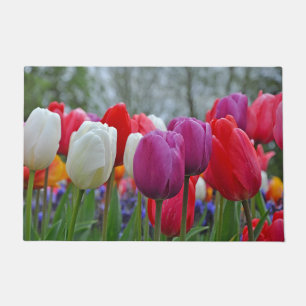 Farbenfrohe Tulpen Schönheit Fußmatte