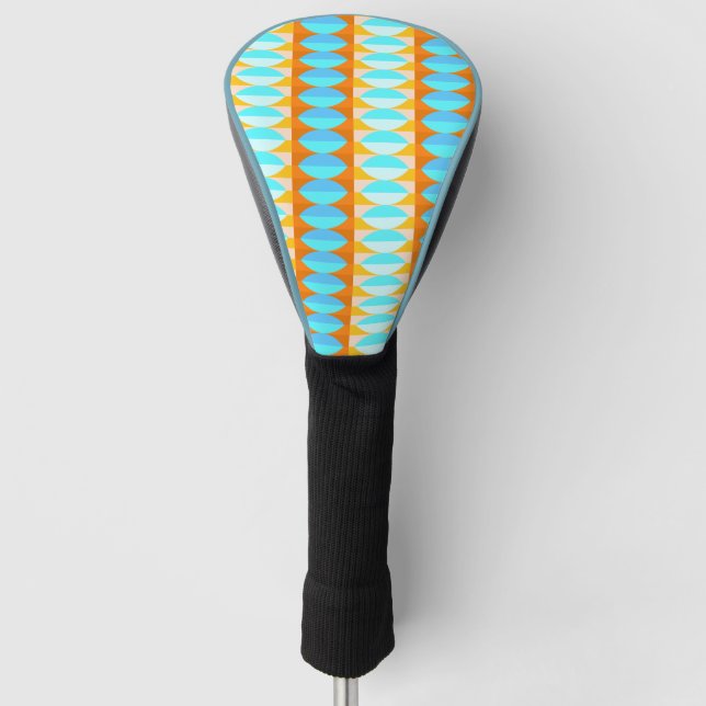 Farbenfrohe türkisblaue gelbe Farbe Golf Headcover (Vorderseite)