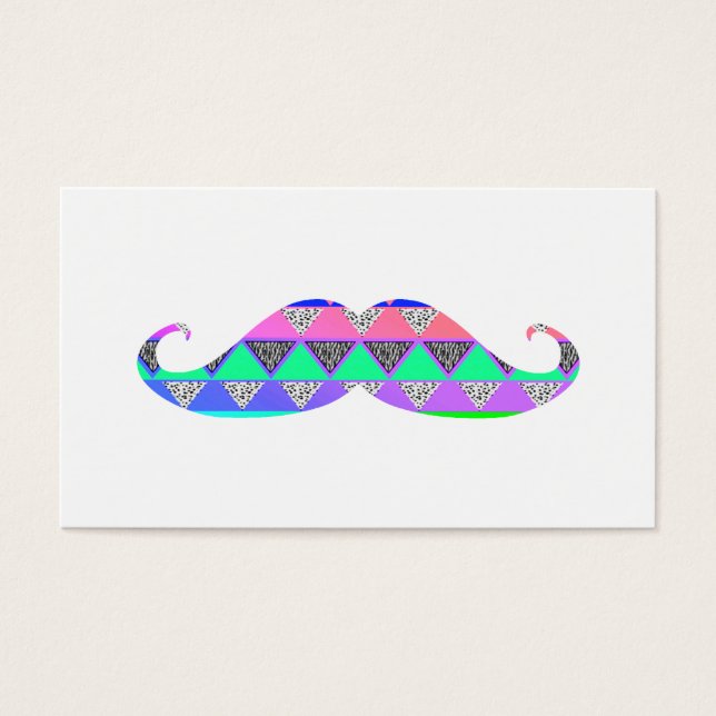 Farbenfrohe türkisfarbene Azteken Muster Mustache (Vorderseite)