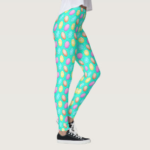 Farbenfrohe türkisfarbene Ostereier Leggings