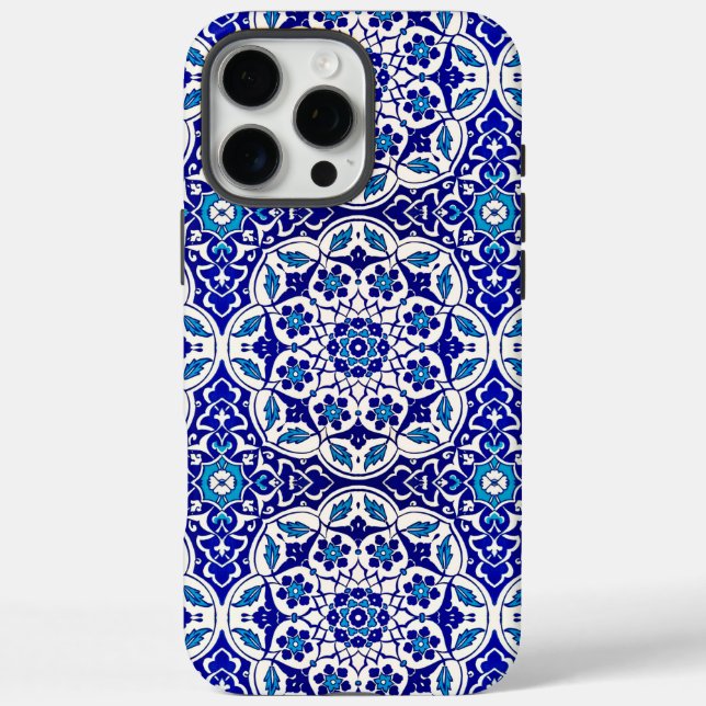 Farbenfrohe Turkiye Ottoman Iznik Blaues weißes Mu Case-Mate iPhone Hülle (Rückseite)
