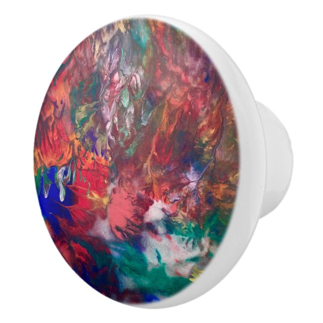 Farbenfrohe Türknopf Rainbow Boho Akzent Handle Keramikknauf (Rechts)