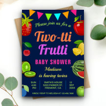 Farbenfrohe Tutti Frutti Twins Kinderdusche Einlad