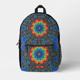Farbenfrohe Tye Dye Blue Red Schwarz-weiß Rucksack