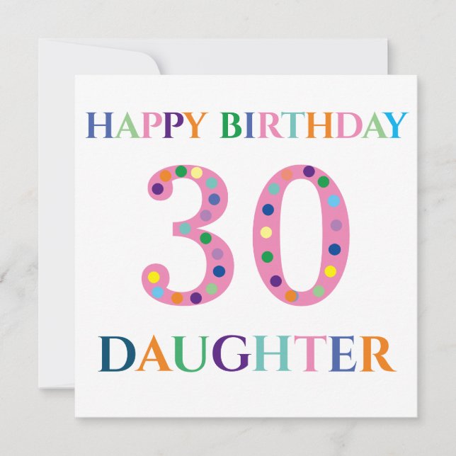 Farbenfrohe Typografie Happy Birthday Daughter Karte (Vorderseite)