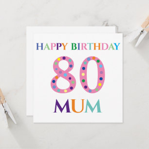 Farbenfrohe Typografie Happy Birthday Mum Karte