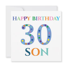 Farbenfrohe Typografie Happy Birthday Son